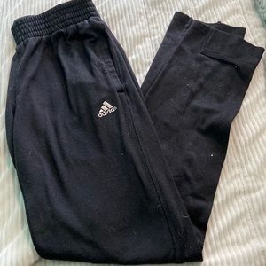 GIRLS Adidas black climawarm knit joggers